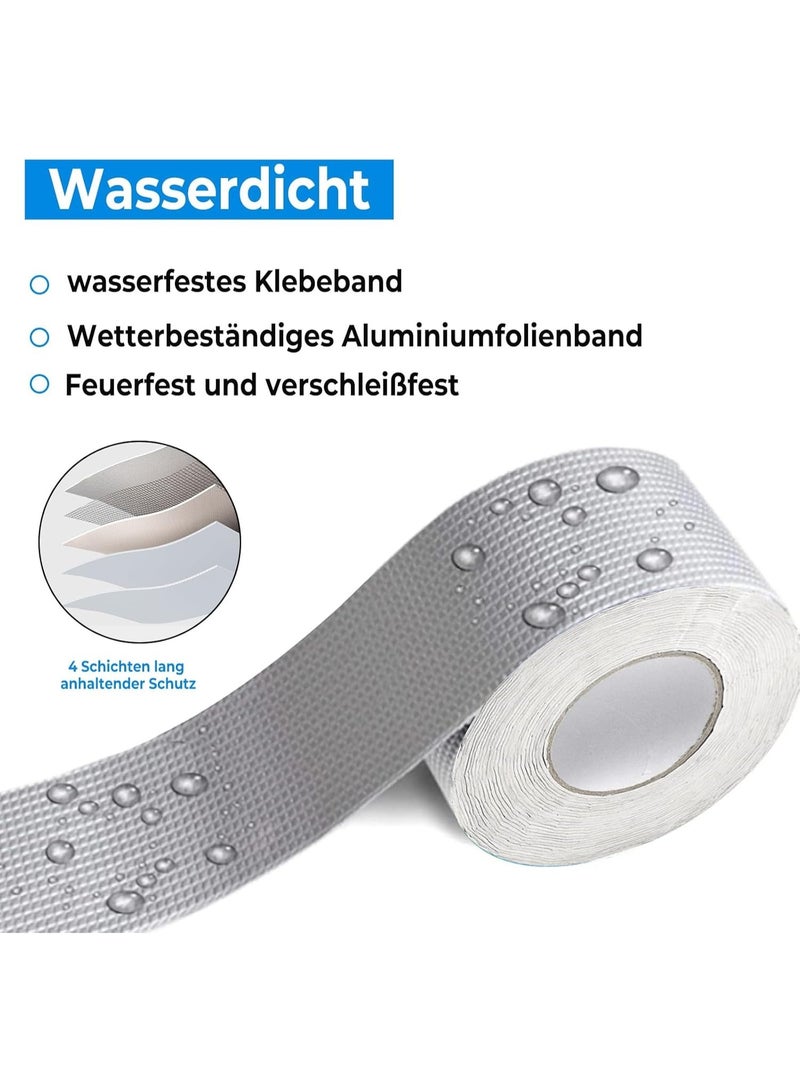 شريط مانع للتسرب من مادة البوتيل المقاومة للماء مع رقائق الألومنيوم - شريط لاصق مطاطي فائق القوة لإصلاحات الأسطح والأنابيب والمزاريب والأماكن الخارجية، يوفر حماية طويلة الأمد من التسربات والعوامل الجوية - Image 4